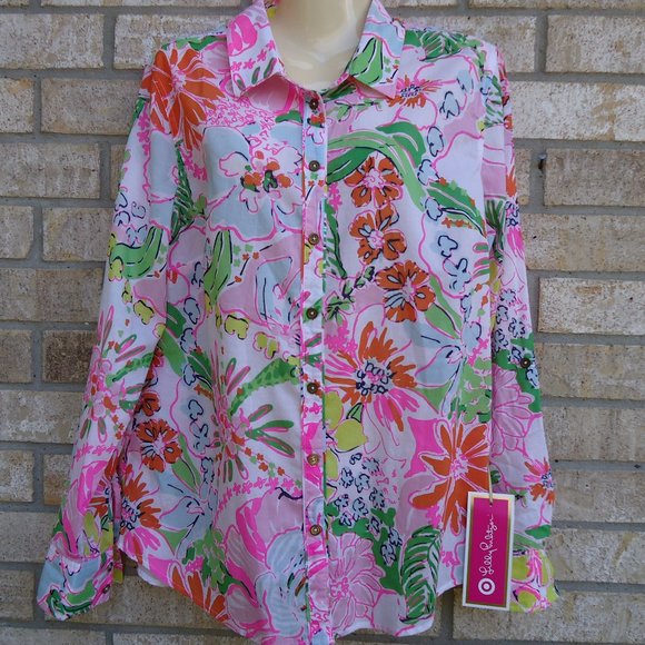 Lilly pulitzer button down shirt Clearance
